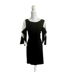 Boston Proper Travel Collection Color Block Flare Sleeves Career Midi Dr…